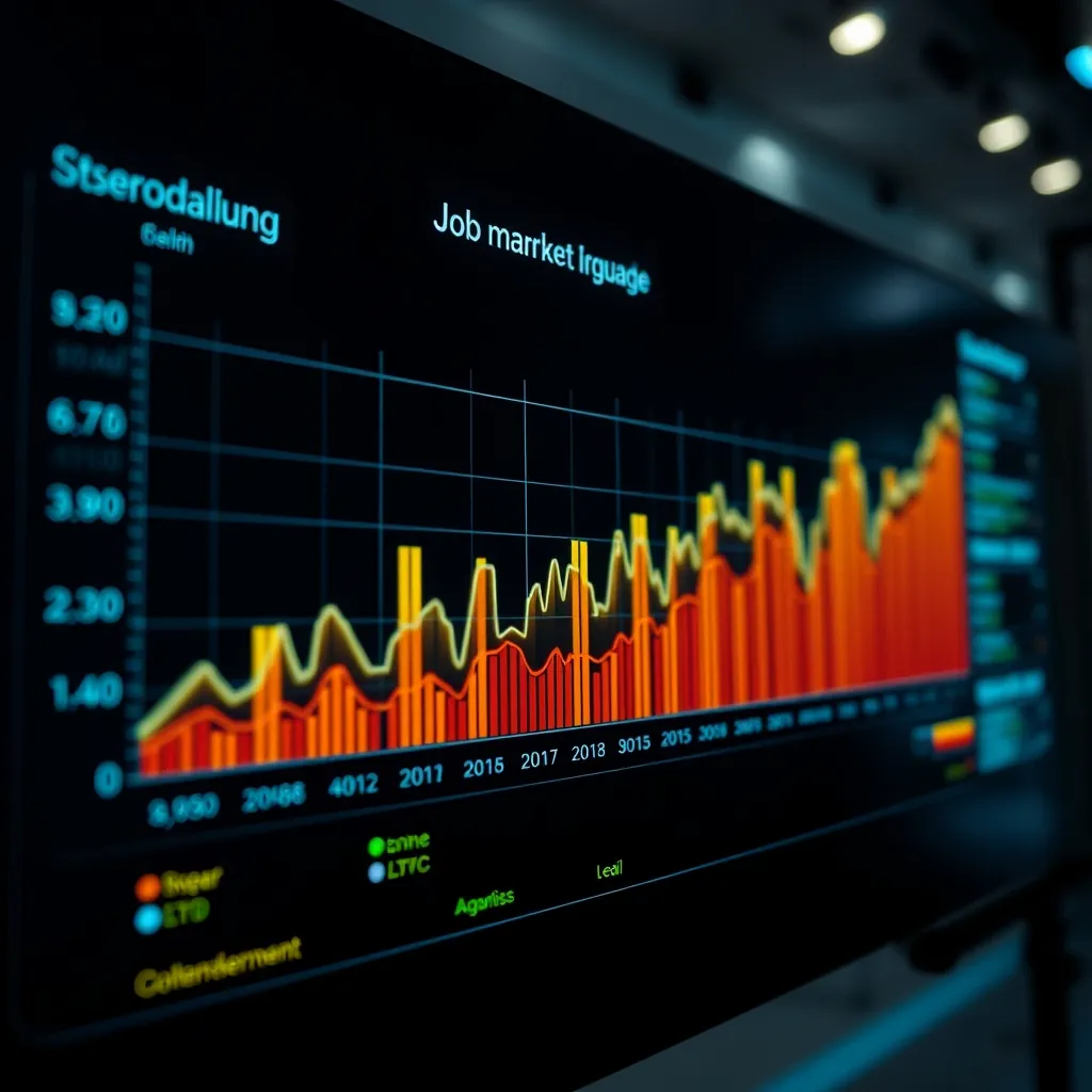 Ein Diagramm des Arbeitsmarktes, das die Nachfrage nach Programmiersprachen zeigt Job market graph