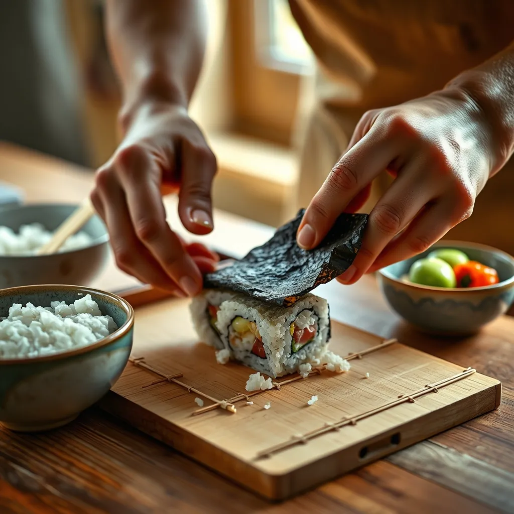 巻き寿司作りでよくある失敗の瞬間