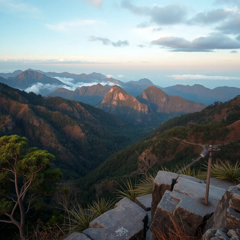 Cảnh núi Langbiang ở Đà Lạt Langbiang mountain