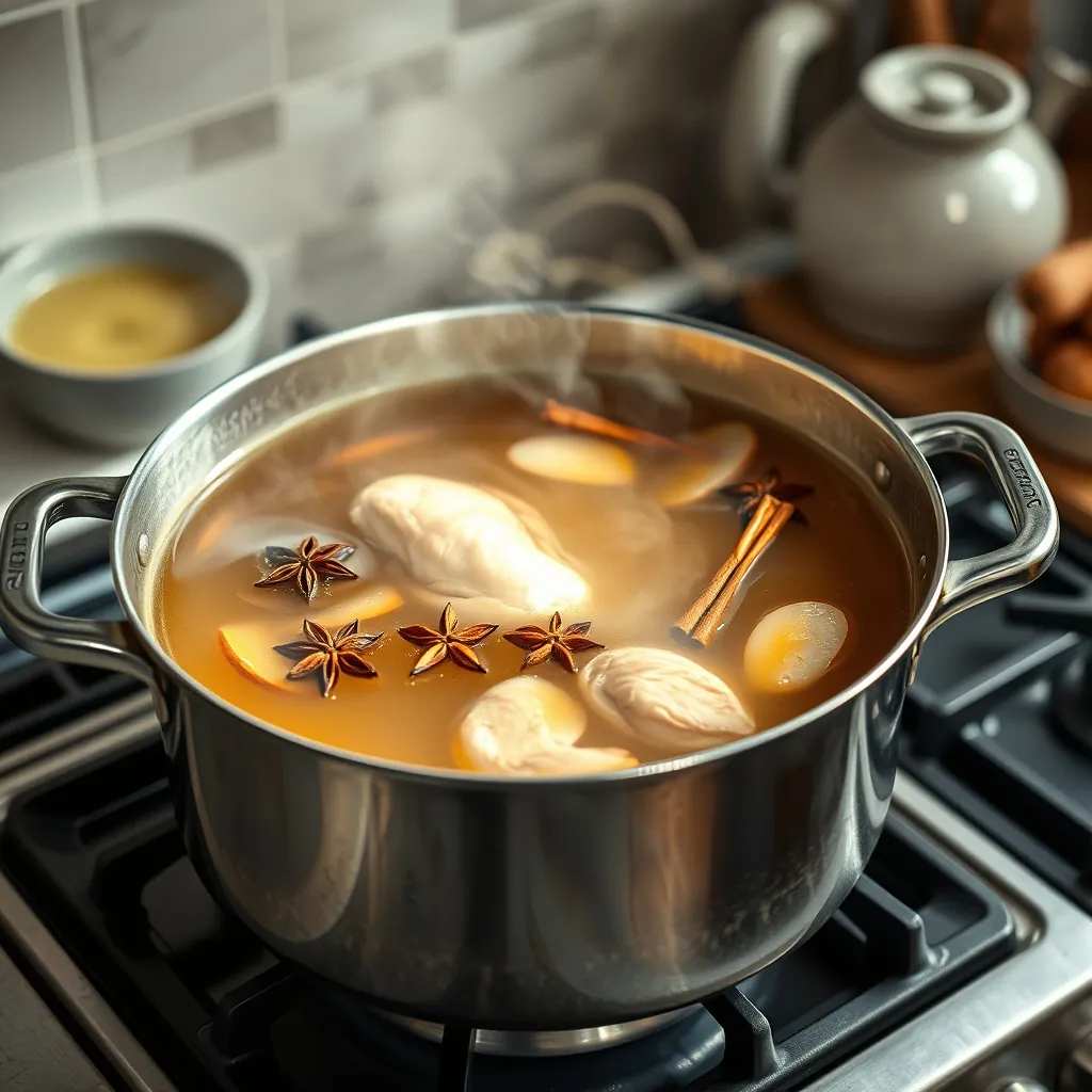 Large pot simmering