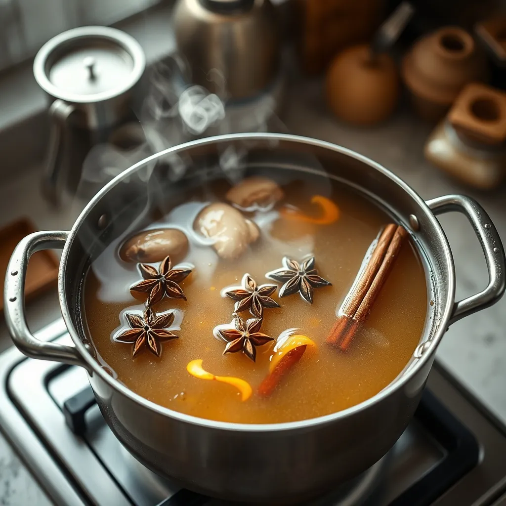 Large pot simmering