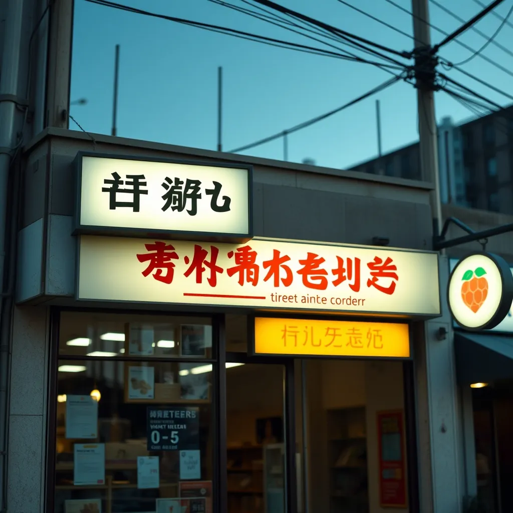 Cửa hàng địa phương với bảng hiệu Local business storefront