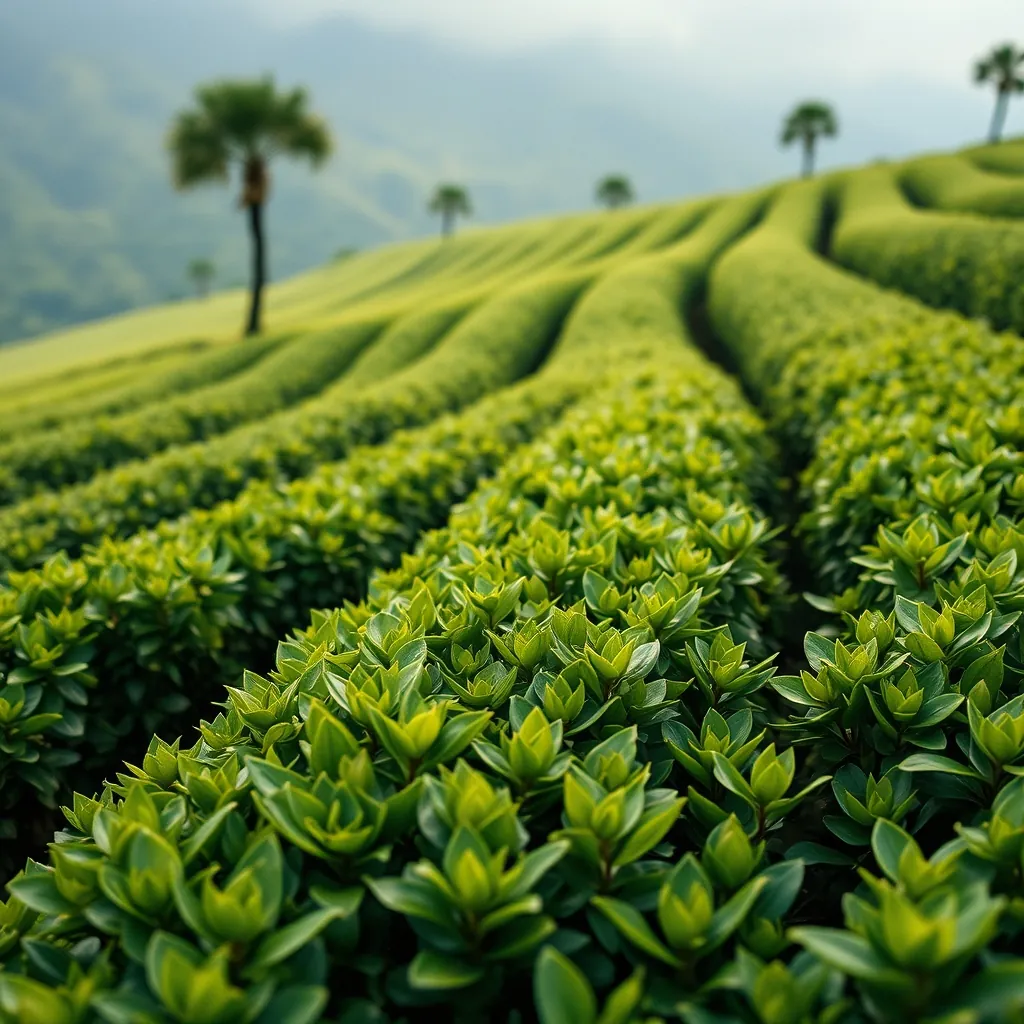 Đồi chè Cầu Đất xanh tươi Lush green tea