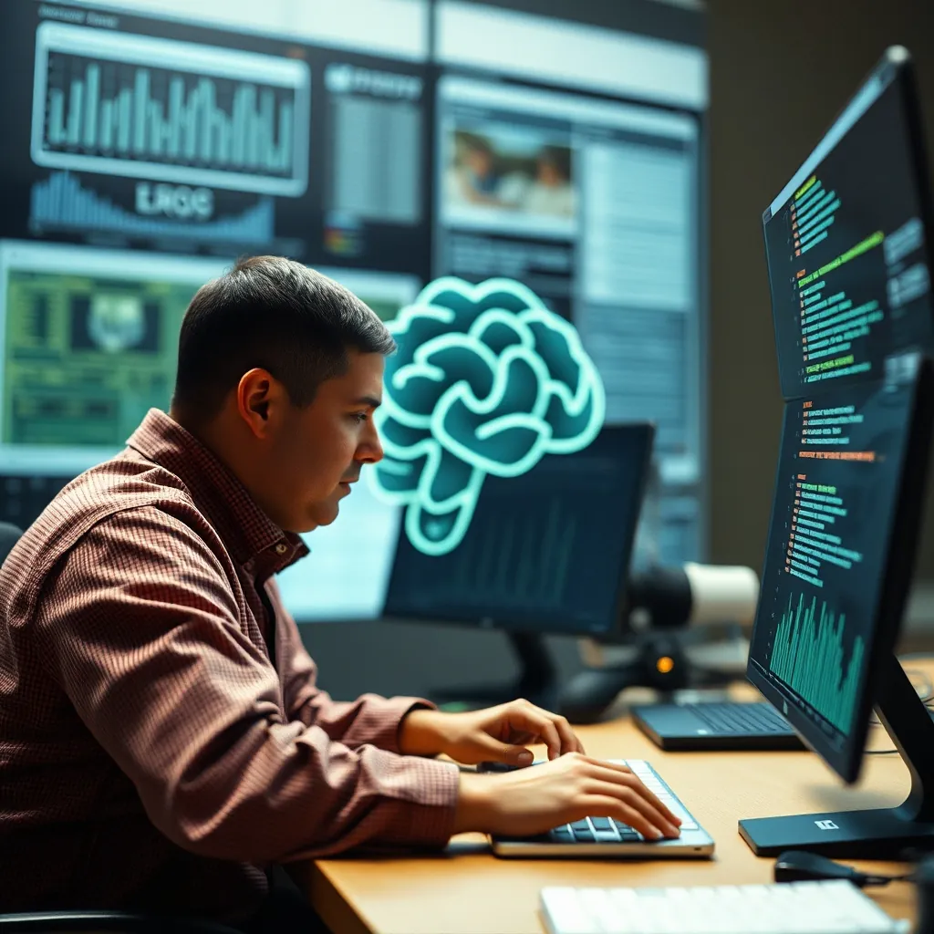Concept of machine learning with data analysis Machine learning concept