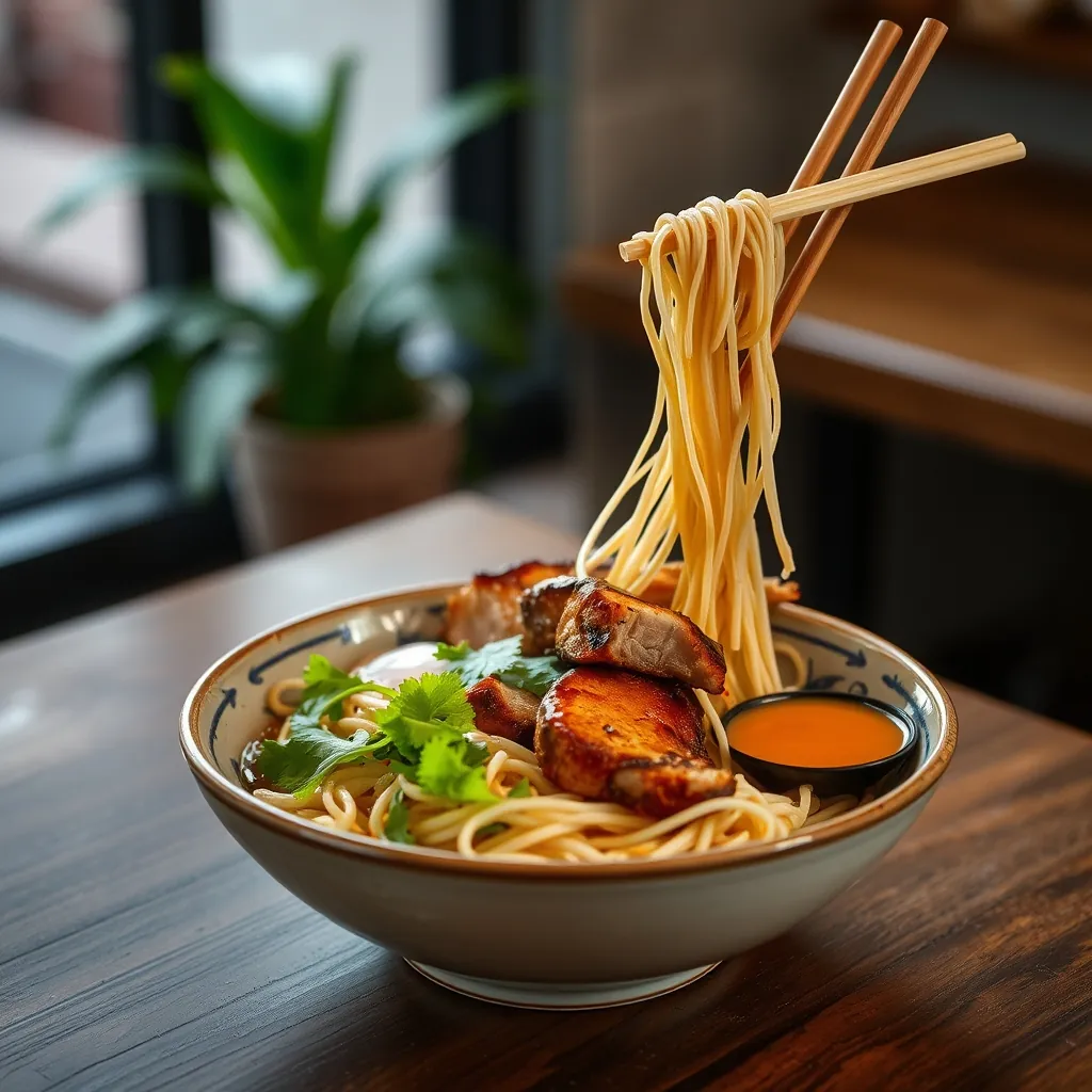 Mâm bún chả Hà Nội đầy đủ với bún, chả nướng, rau sống và nước chấm Mâm bún chả Hà Nội đầy đủ với bún, chả nướng, rau sống và nước chấm