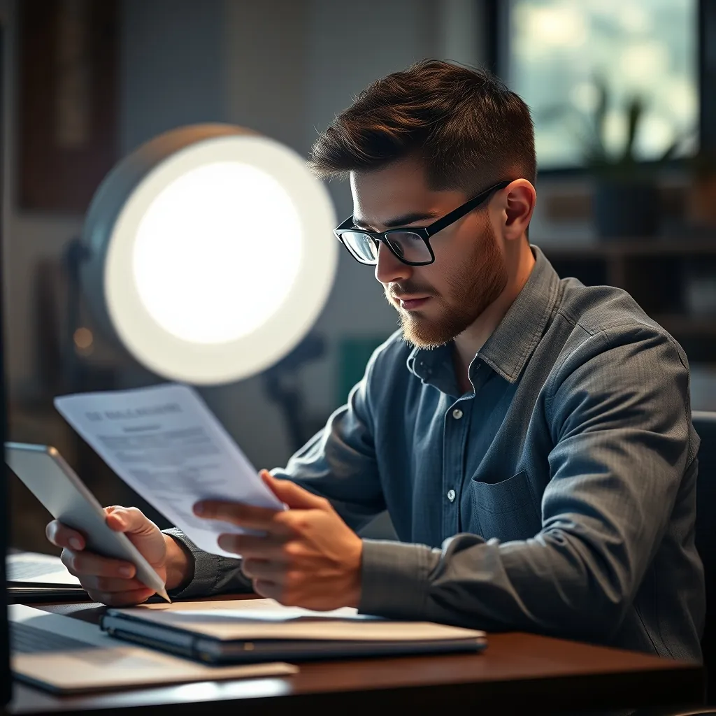 Marketer reviewing compliance