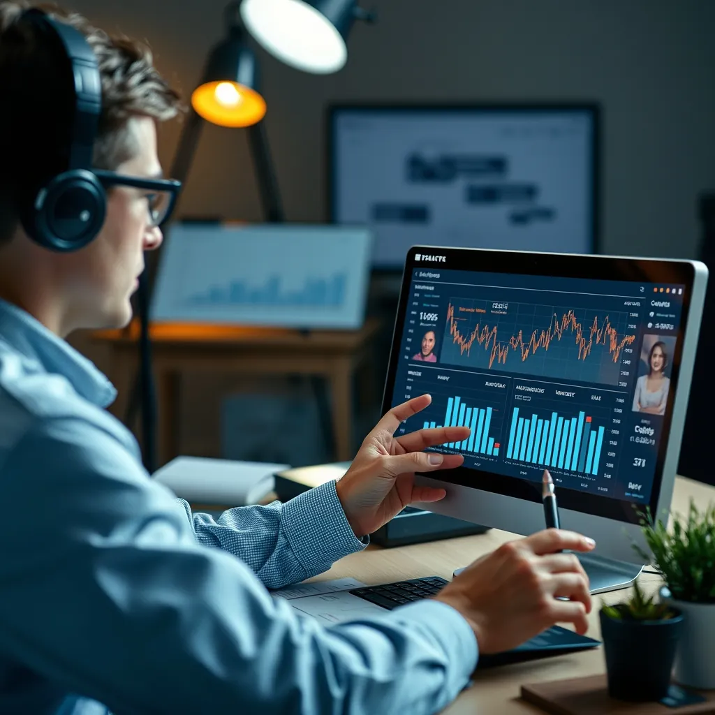 Marketing professional analyzing