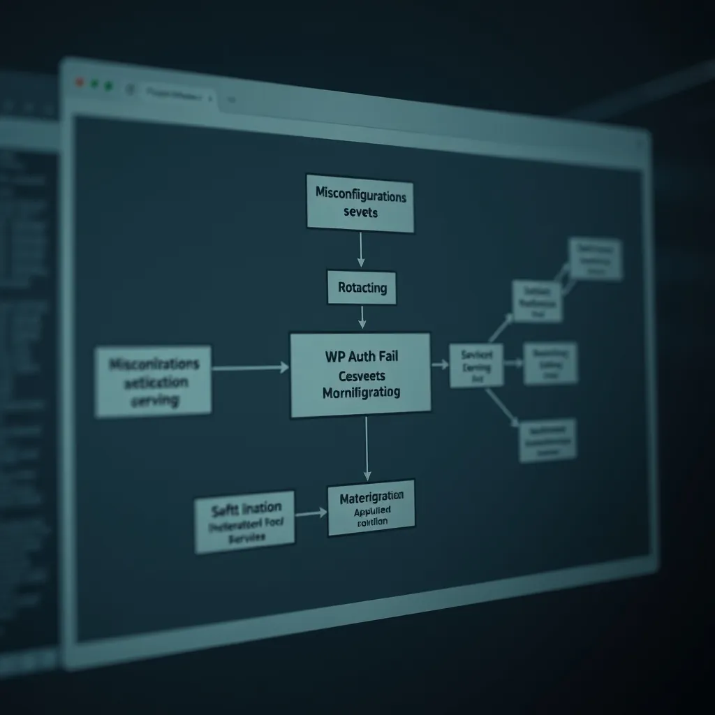 WP認証失敗に関連するサーバーの設定ミスを示す図 WP認証失敗に関連するサーバーの設定ミスを示す図