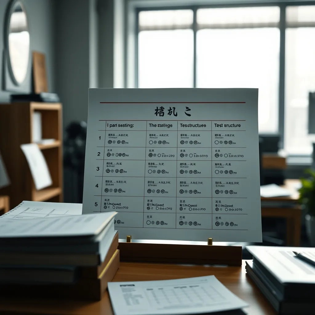 日本語テストの構造の概要 Overview japanese language