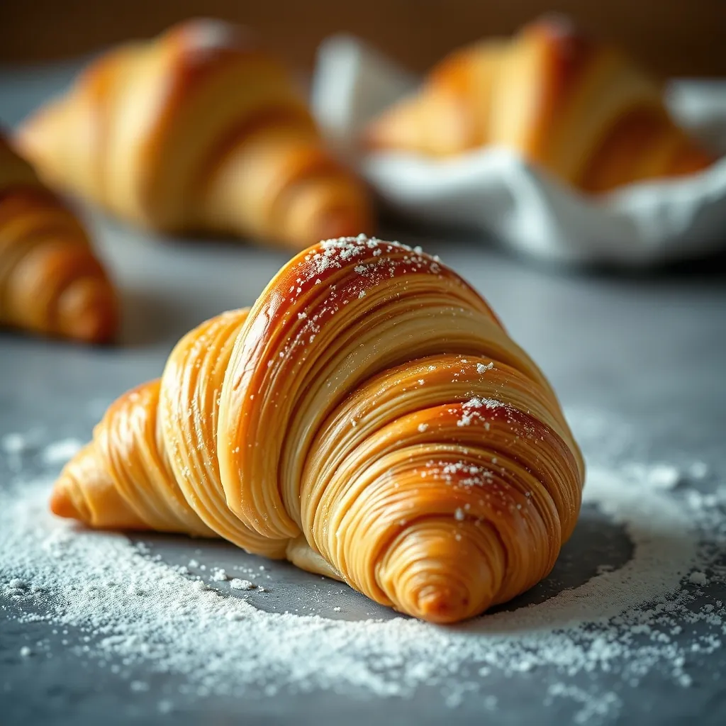 Une représentation visuelle du processus de pliage dans le feuilletage de la pâte à croissant