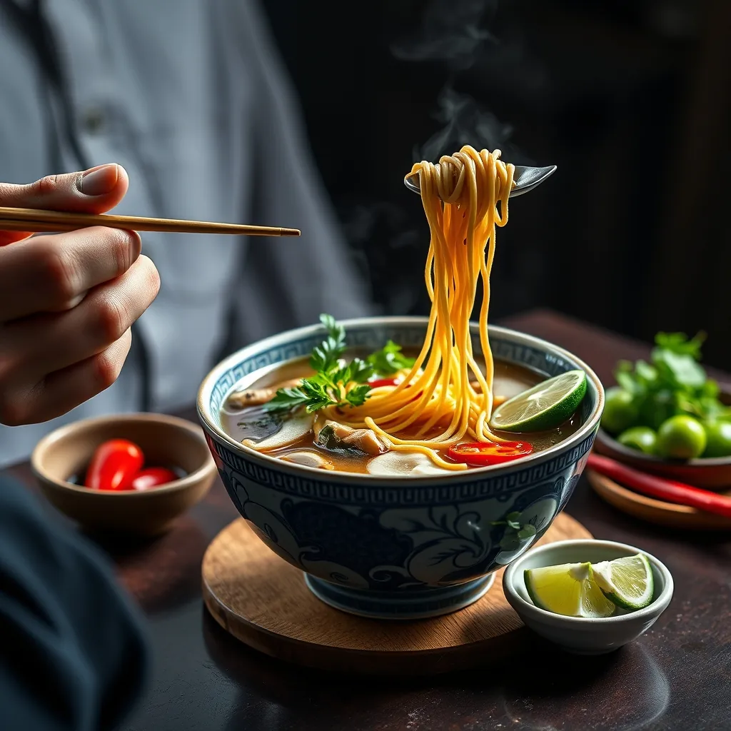 Person holding chopsticks