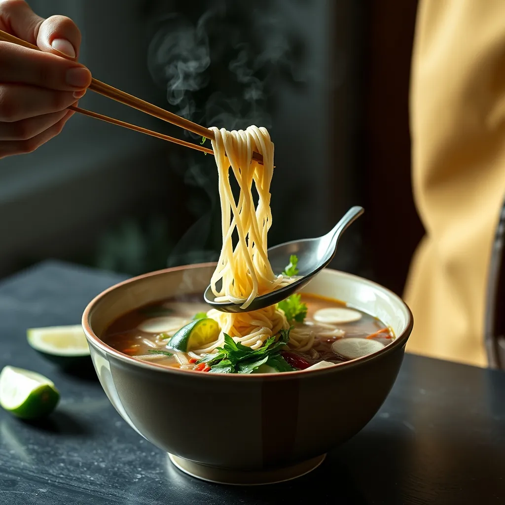 Person holding chopsticks