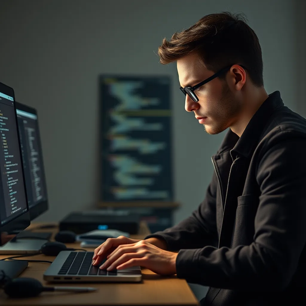 Person learning python