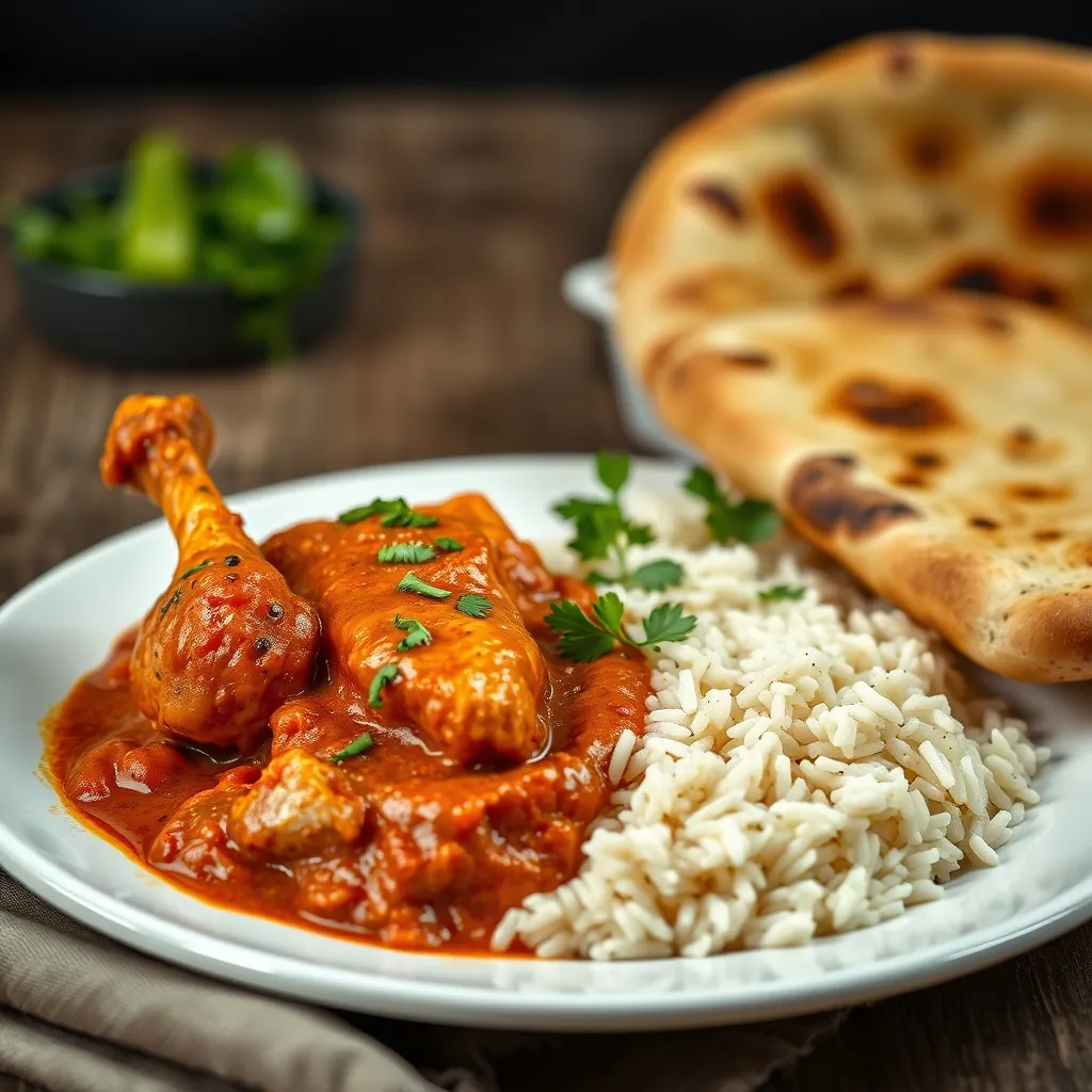 Plated chicken tikka