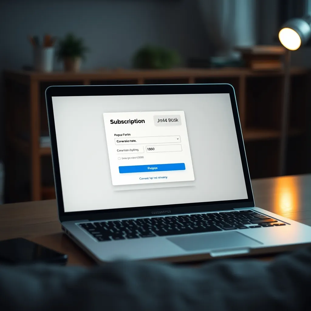 Popup subscription form
