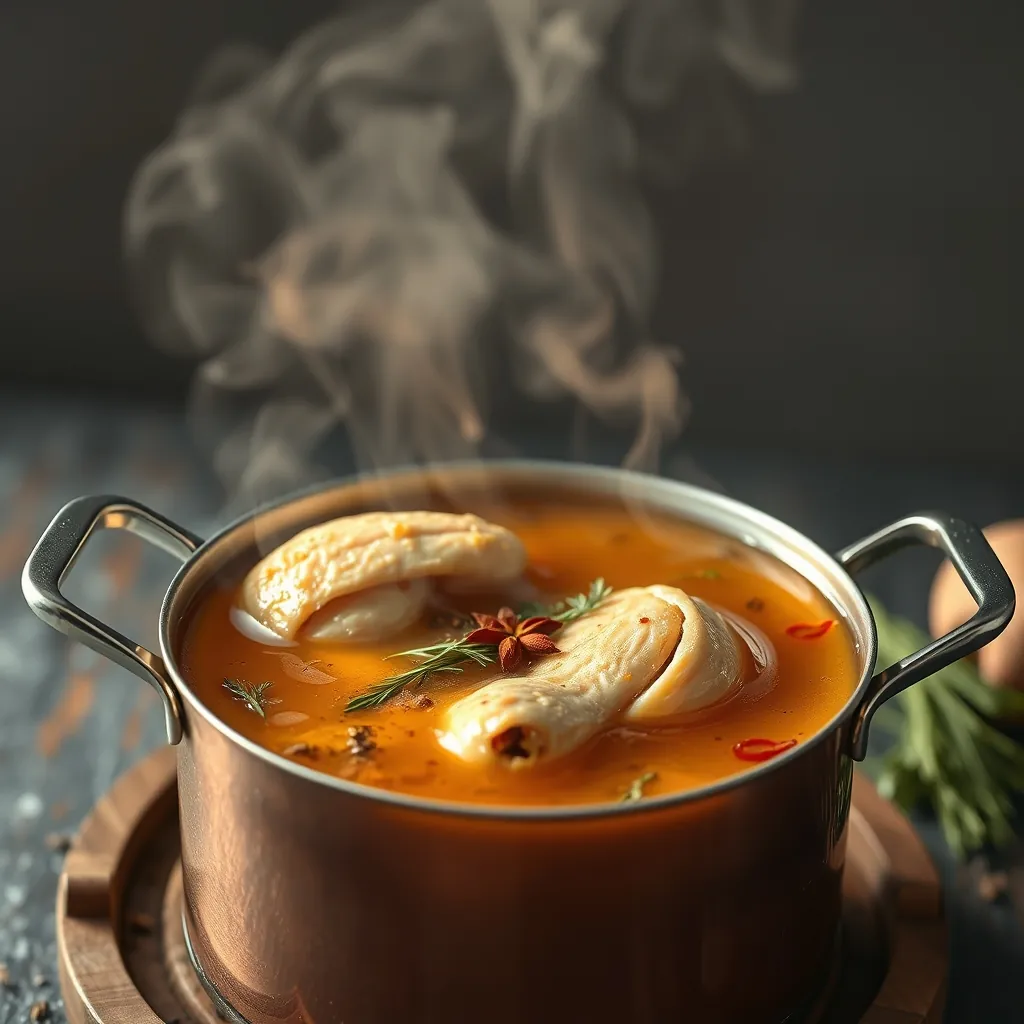 Pot chicken broth