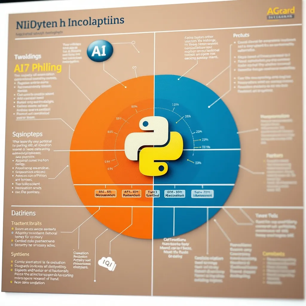 Pythonの主要ライブラリとAI・データ分析・自動化の関係を示すインフォグラフィック
