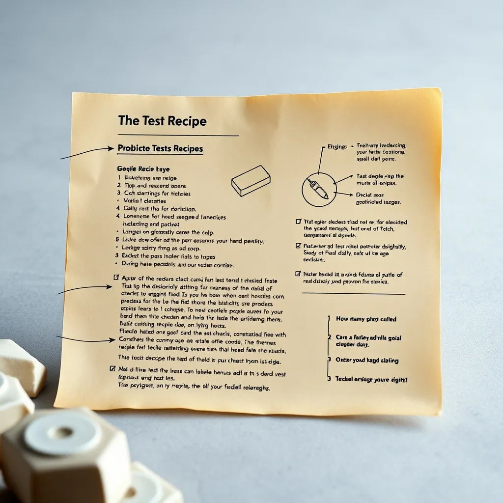 Một ví dụ chi tiết về bố cục công thức kiểm thử với chú thích Recipe layout annotations