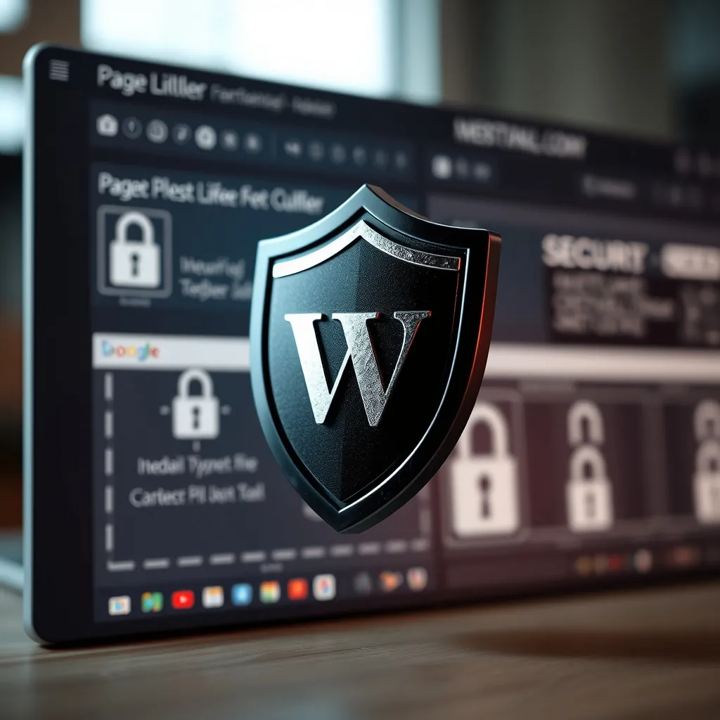 Biểu tượng bảo mật bảo vệ giao diện trình tạo trang WordPress Security shield icon