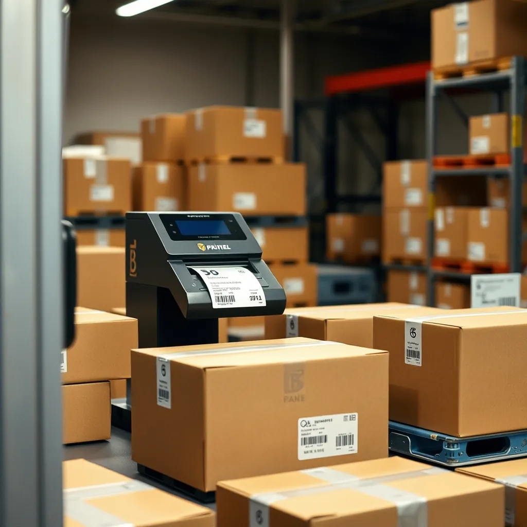 Shipping station printer