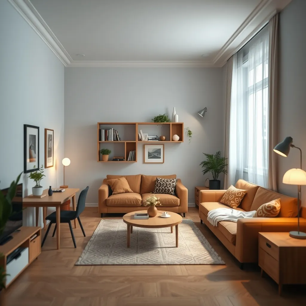 Different spatial layout examples for small apartments, illustrating various arrangements Small apartments illustrating