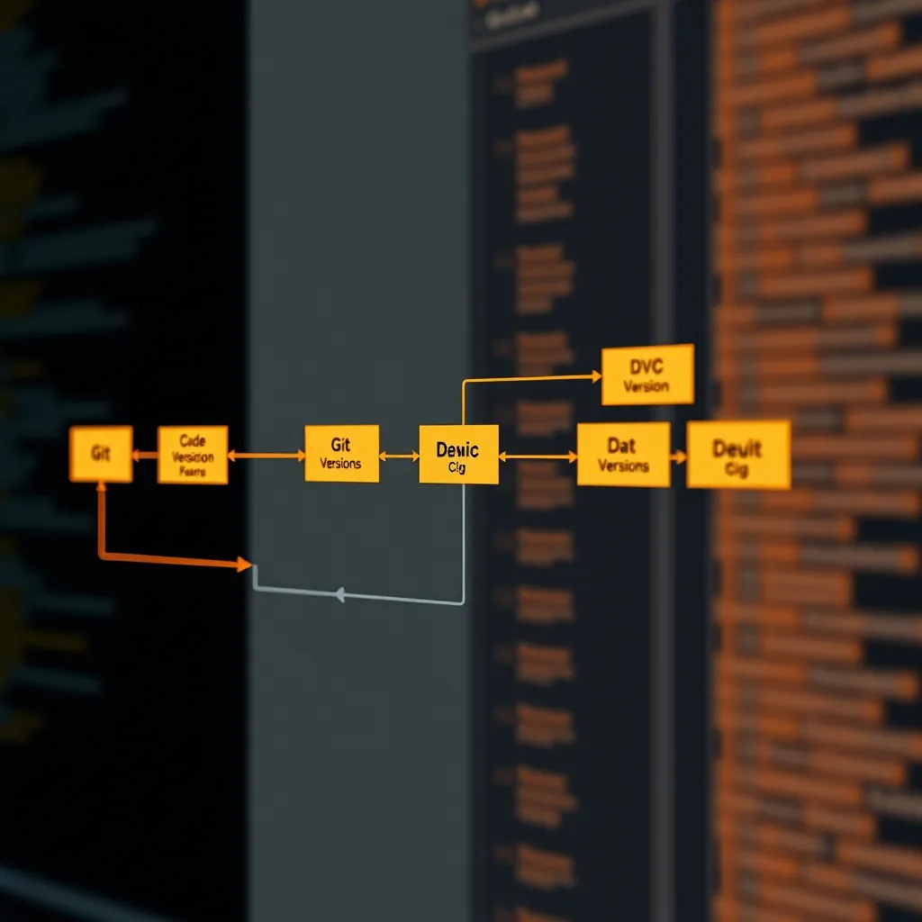 Sơ đồ quy trình quản lý phiên bản code với Git và dữ liệu với DVC trong dự án AI.