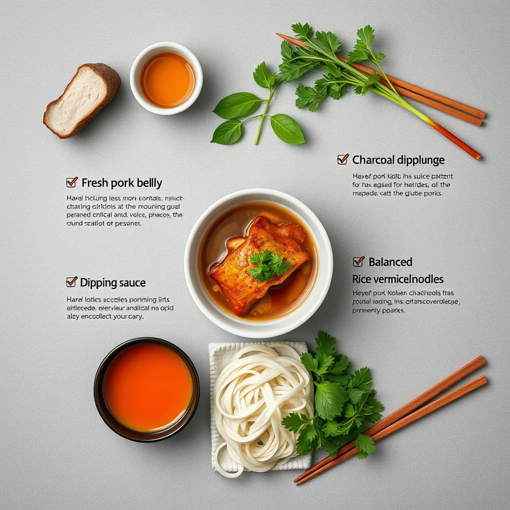 Sơ đồ tóm tắt năm yếu tố quyết định tạo nên món bún chả Hà Nội chuẩn vị Sơ đồ tóm tắt năm yếu tố quyết định tạo nên món bún chả Hà Nội chuẩn vị