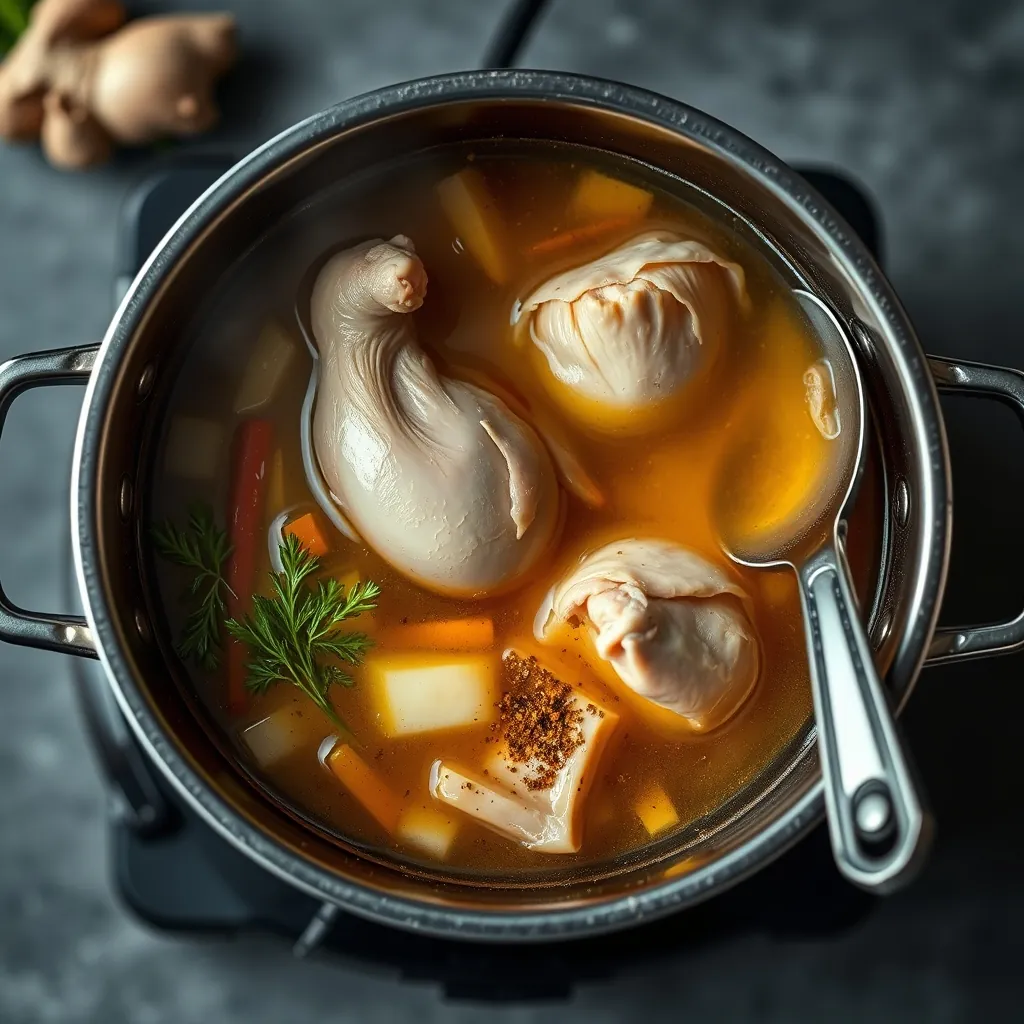 Spices simmering pot