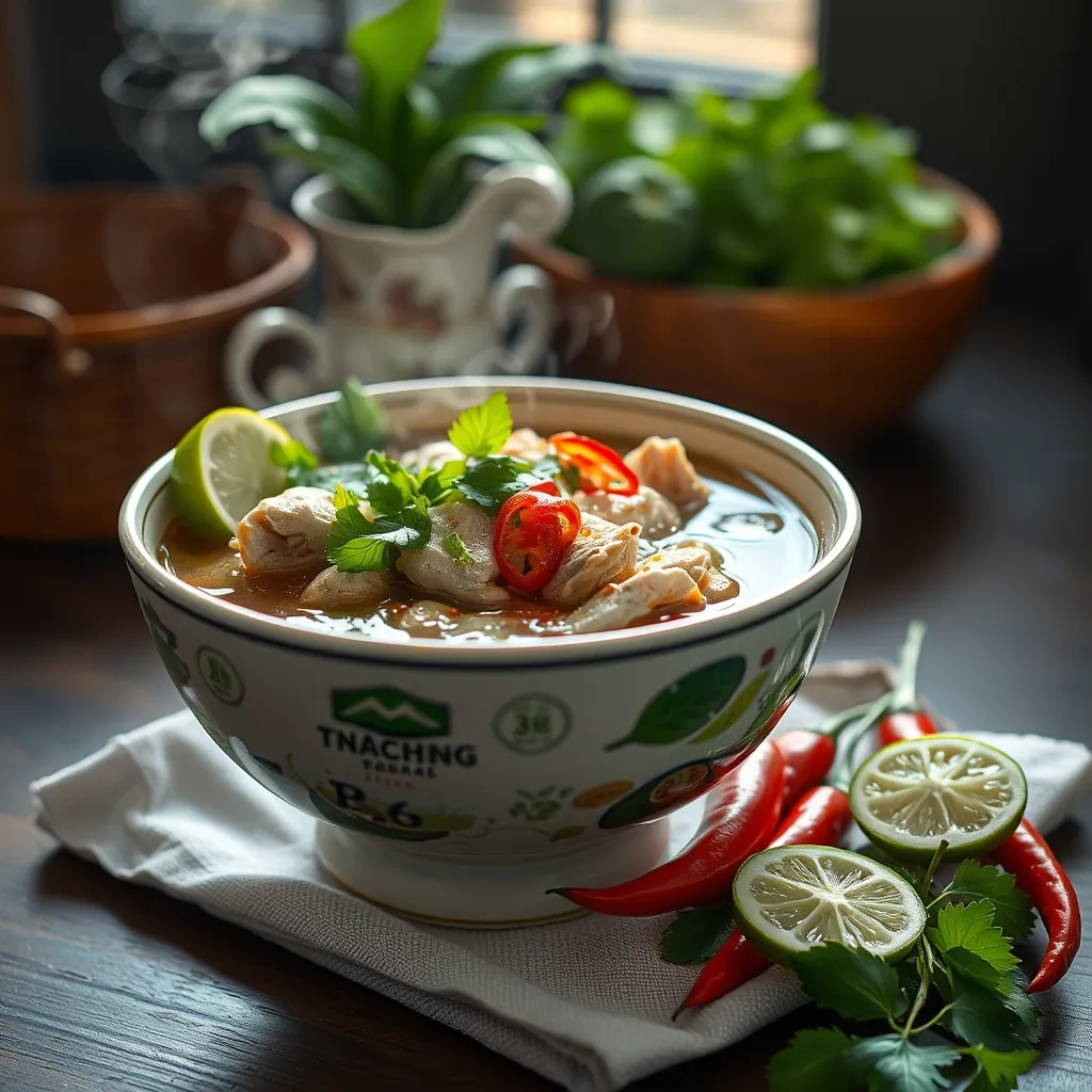 Steaming bowl chicken