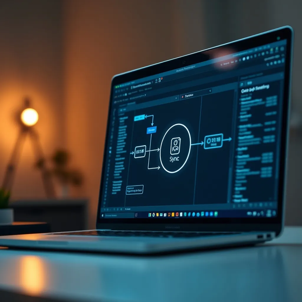 Giao diện phần mềm Test Sync Top 02 hiển thị luồng dữ liệu giữa các máy chủ Sync software interface