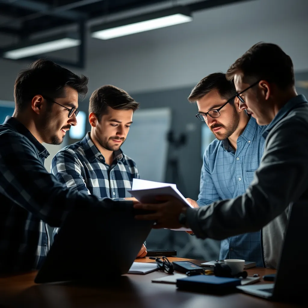 Một nhóm đang hợp tác về các chiến lược kiểm tra Team collaborating testing