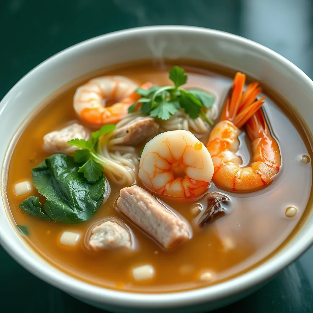 Tô hủ tiếu Mỹ Tho với nước dùng trong, ngọt thanh đầy hấp dẫn