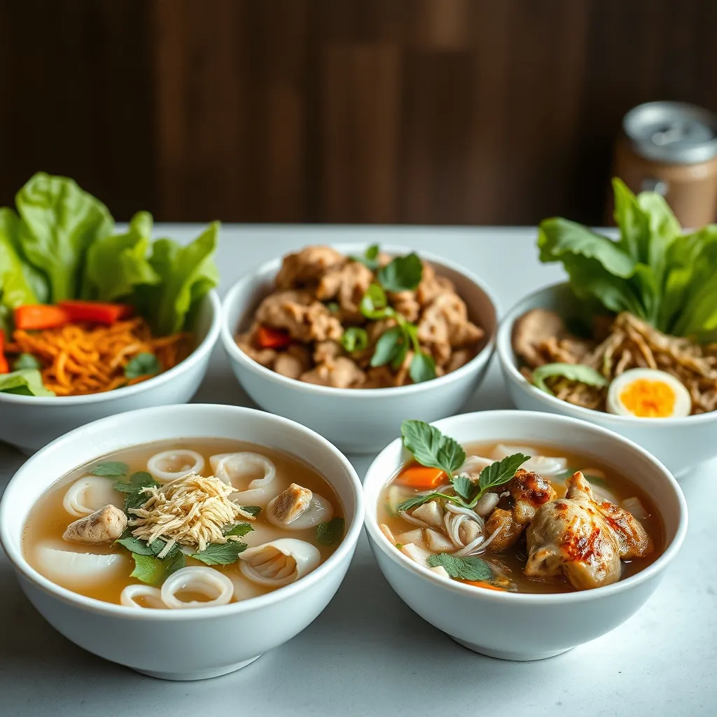 Các biến tấu phở gà với nguyên liệu và phong cách khác nhau Variations chicken pho