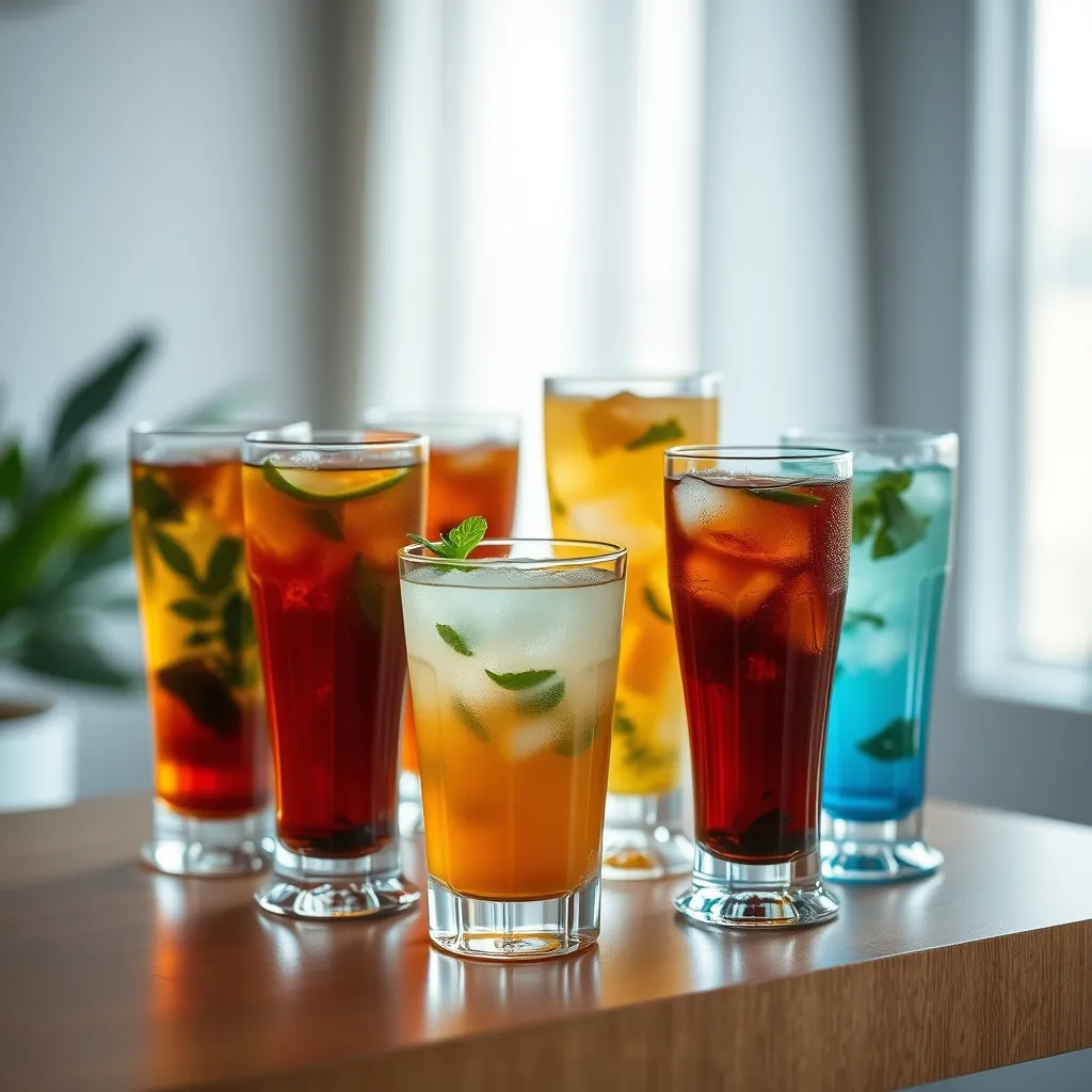 ベトナムのトラーダと他のアジアのアイスティーの比較 Variety asian iced