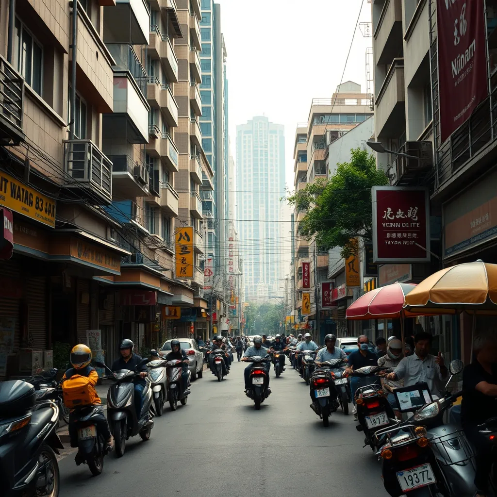 Vibrant cityscape vietnam