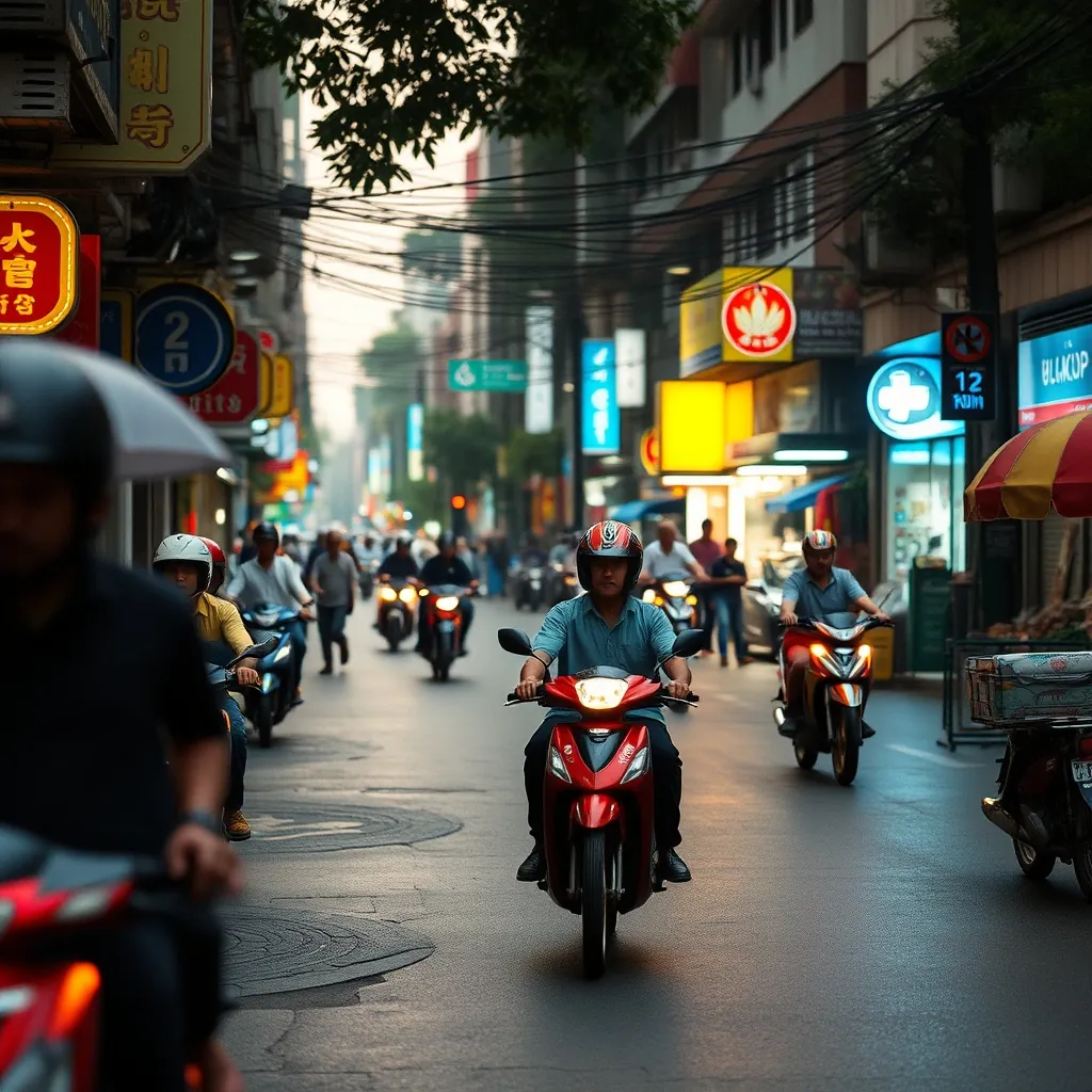 Cảnh đường phố sôi động tại Thành phố Hồ Chí Minh Vibrant street scene