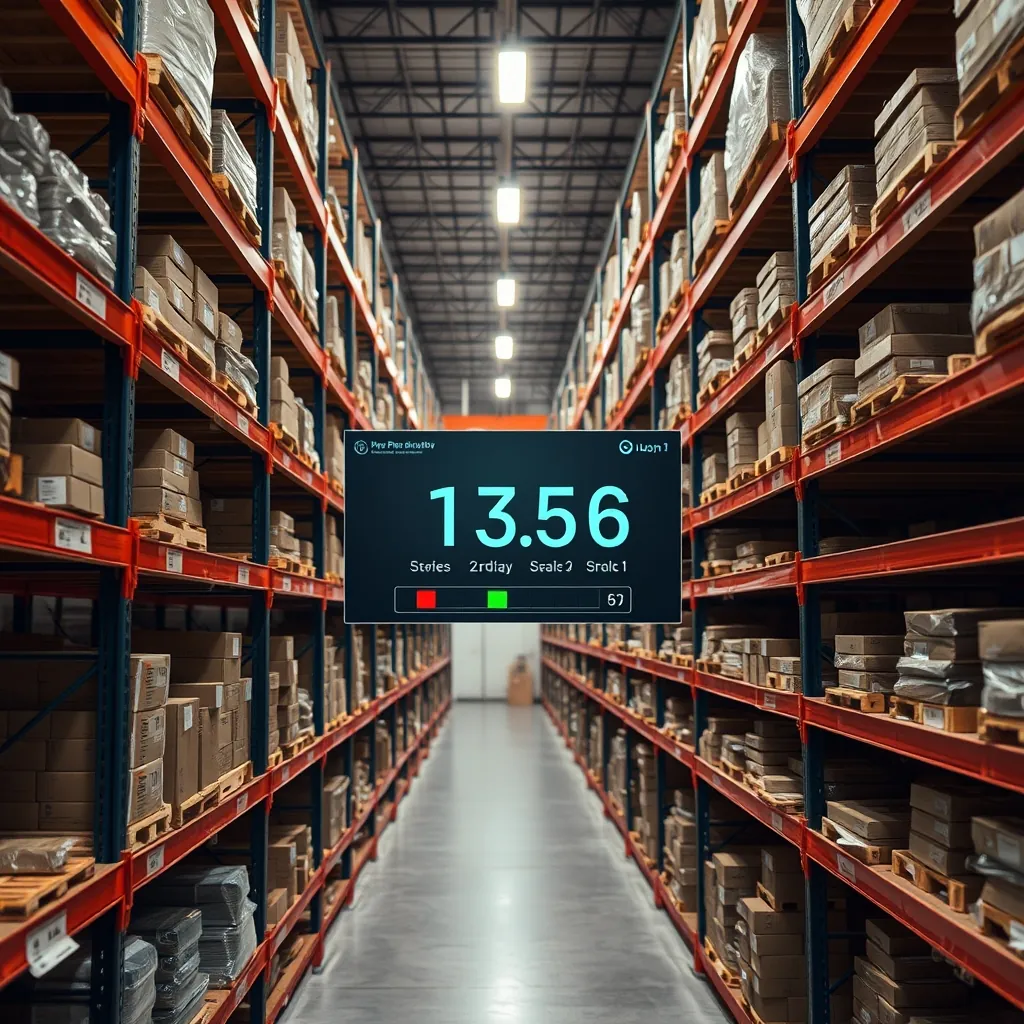 Warehouse shelves inventory