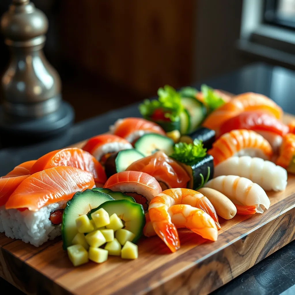 鮮やかな色彩が食欲をそそる、定番の寿司ネタの数々。彩り豊かに盛り付ければ、食卓が一気に華やぐ