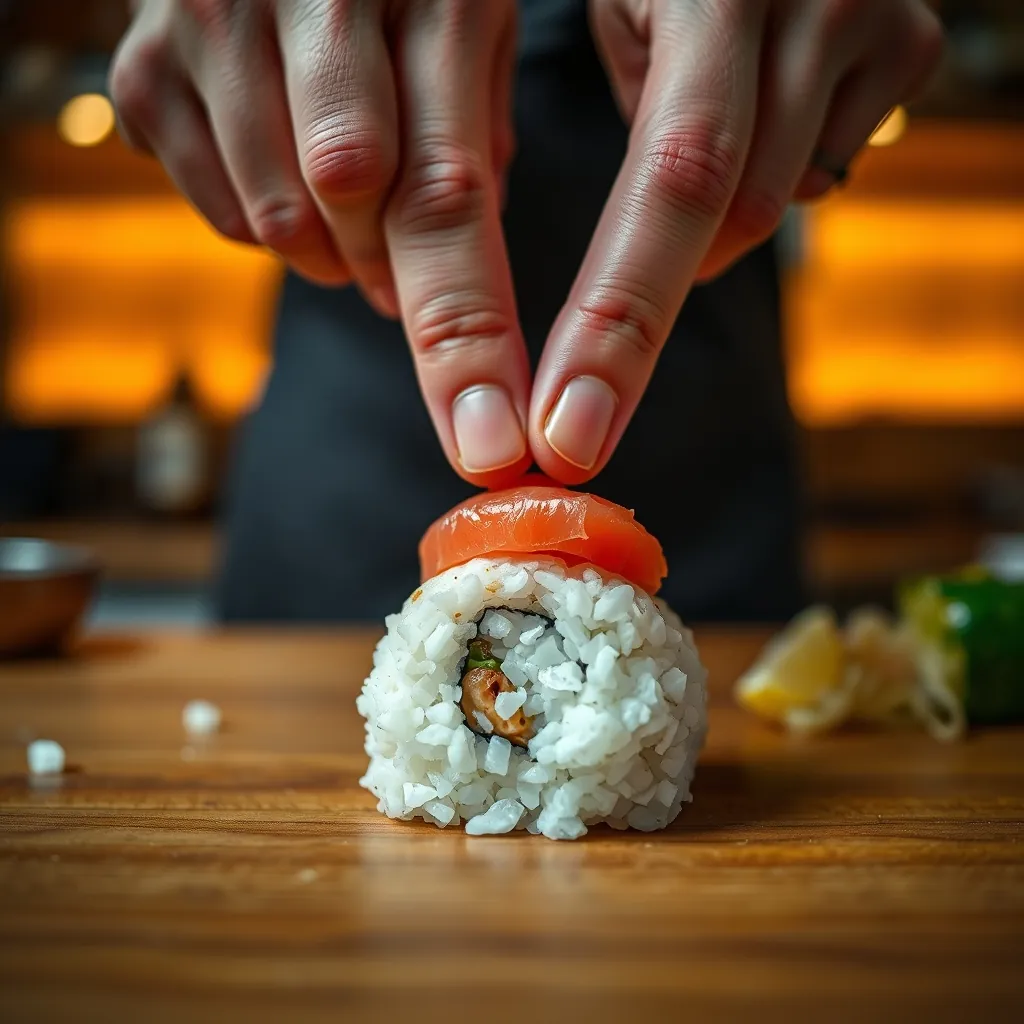 指先の感覚を研ぎ澄ませて、シャリを優しく握る