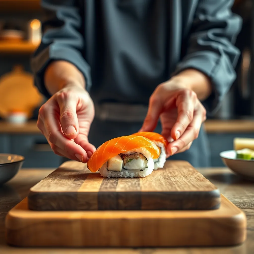 自宅で握ったばかりの寿司。特別な道具がなくても、ここまでのクオリティは再現できる