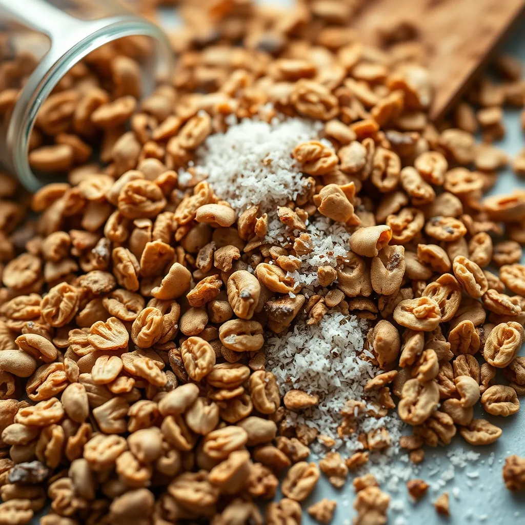 Nguyên liệu cần thiết để làm granola yến mạch dinh dưỡng. Nguyên liệu cần thiết để làm granola yến mạch dinh dưỡng.